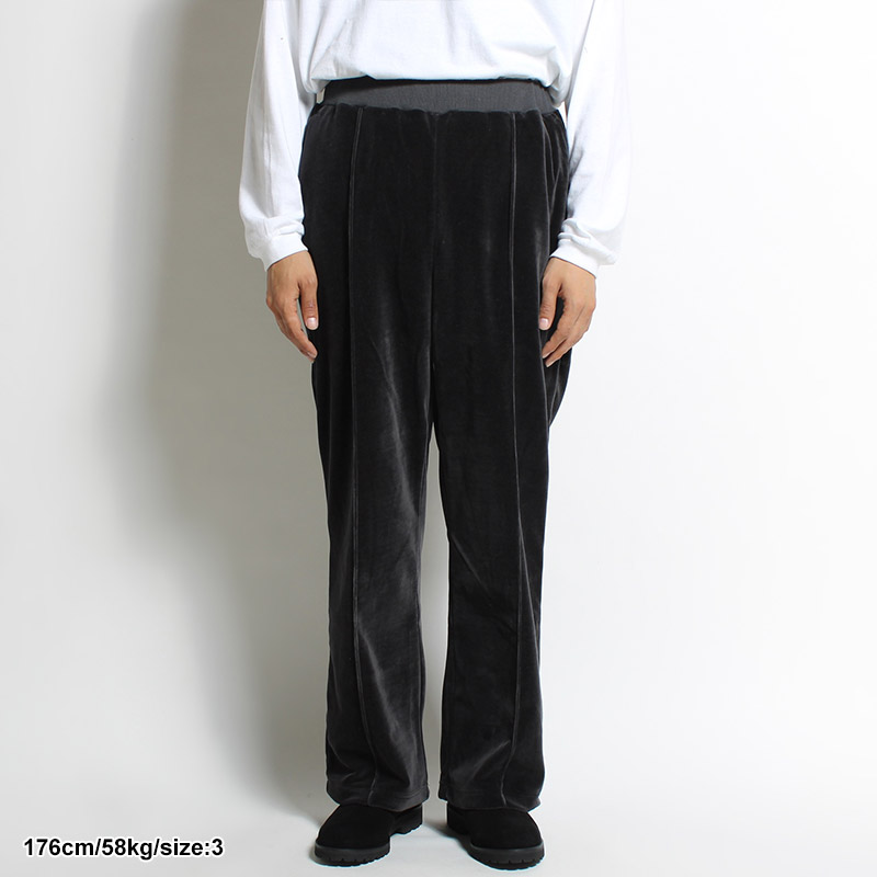 C/P HEAVY VELOR CENTER PINTUCK EASY PANTS -CHARCOAL- | IN ONLINE STORE