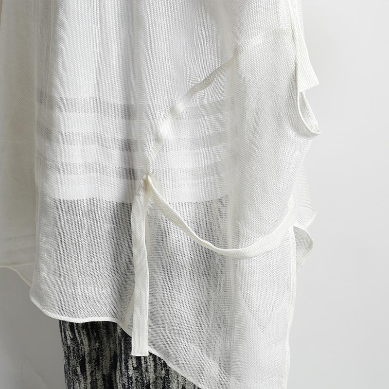 AFRICAN PONCHO -WHITE-