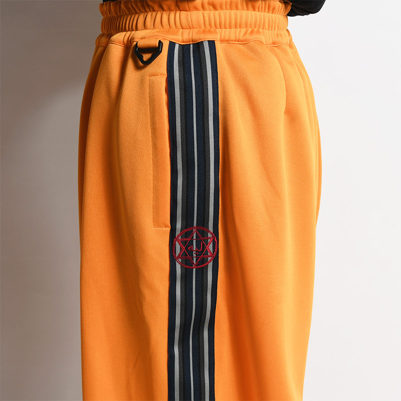 ZIP WIDE TRACK PANTS -ORANGE-