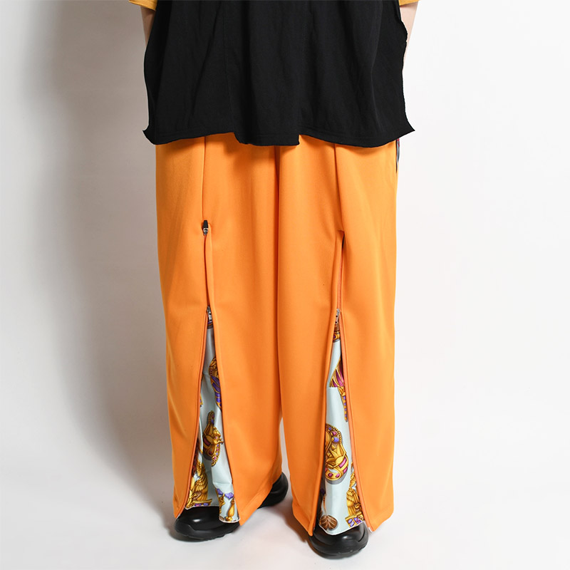 ZIP WIDE TRACK PANTS -ORANGE-