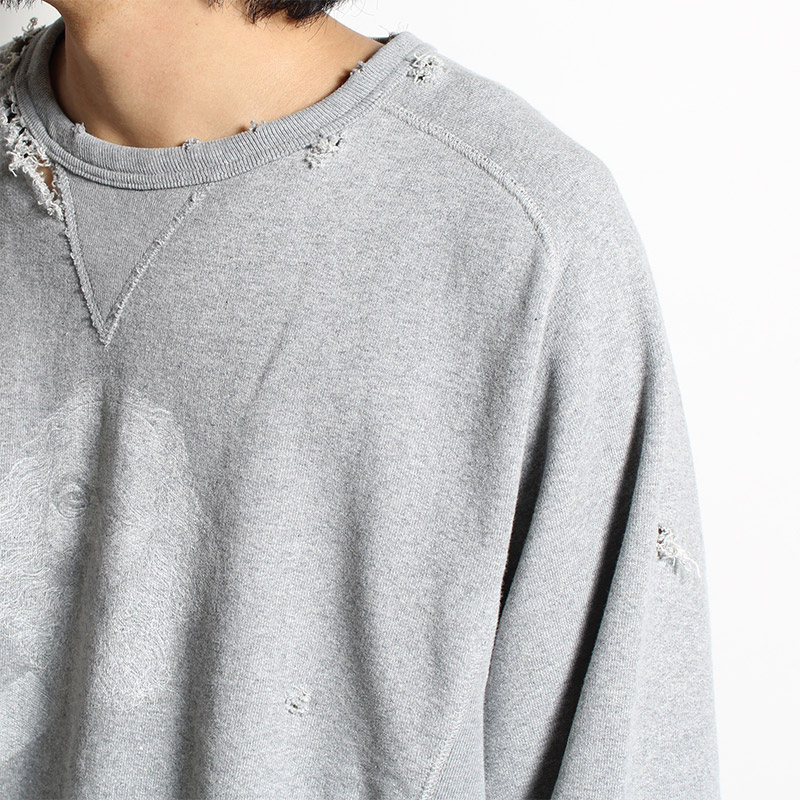 DAMAGE SWEAT M -GRAY- | IN ONLINE STORE