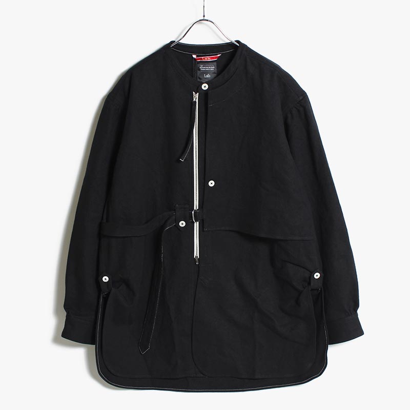 ZIP STAND COLLAR SH -BLACK- | IN ONLINE STORE