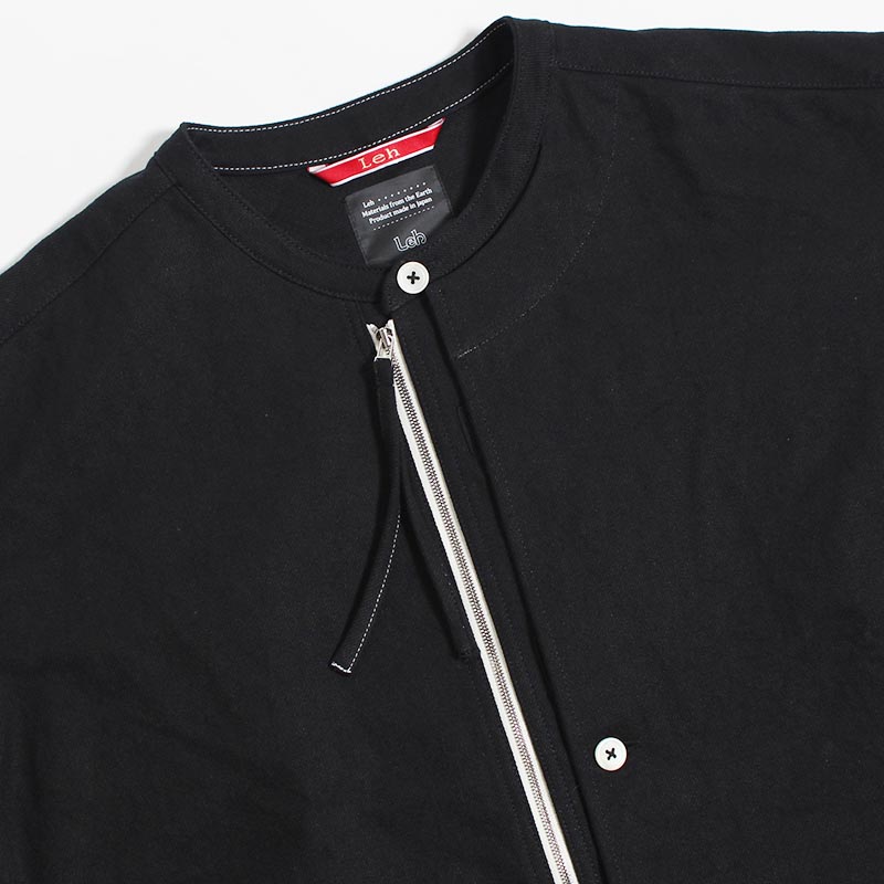 ZIP STAND COLLAR SH -BLACK- | IN ONLINE STORE