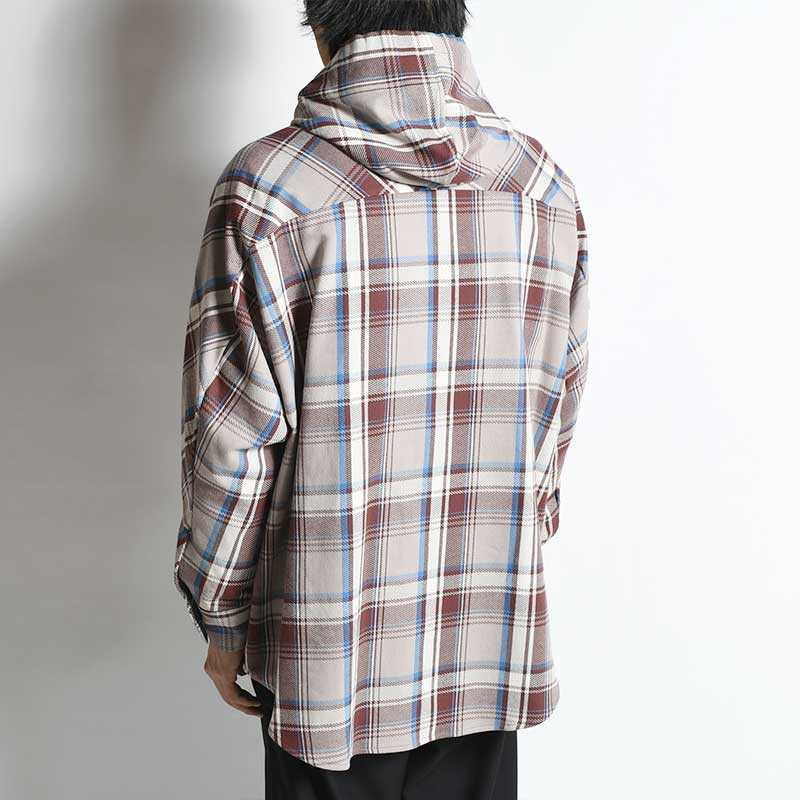 HOODED SHIRT -BR CHECK- IN ONLINE STORE