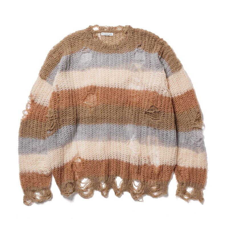 BORDER MOHAIR BORO SWEATER -3.COLOR- | IN ONLINE STORE