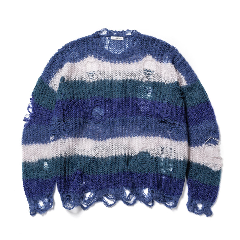 BORDER MOHAIR BORO SWEATER -3.COLOR- | IN ONLINE STORE