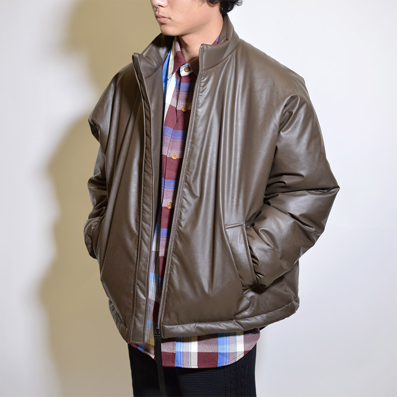 STAND COLLAR BLOUSON -BROWN- | IN ONLINE STORE