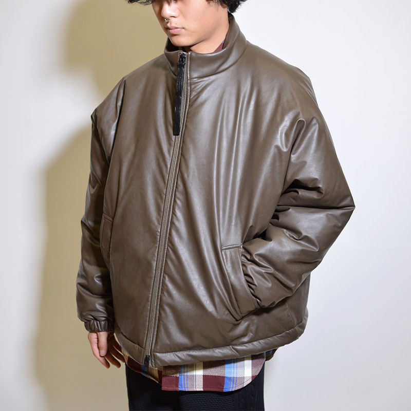STAND COLLAR BLOUSON -BROWN- | IN ONLINE STORE