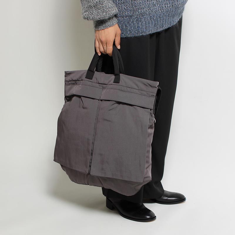 W.S.H TOTE 2-TONE QUILT -CHARCOAL×F.BLACK-