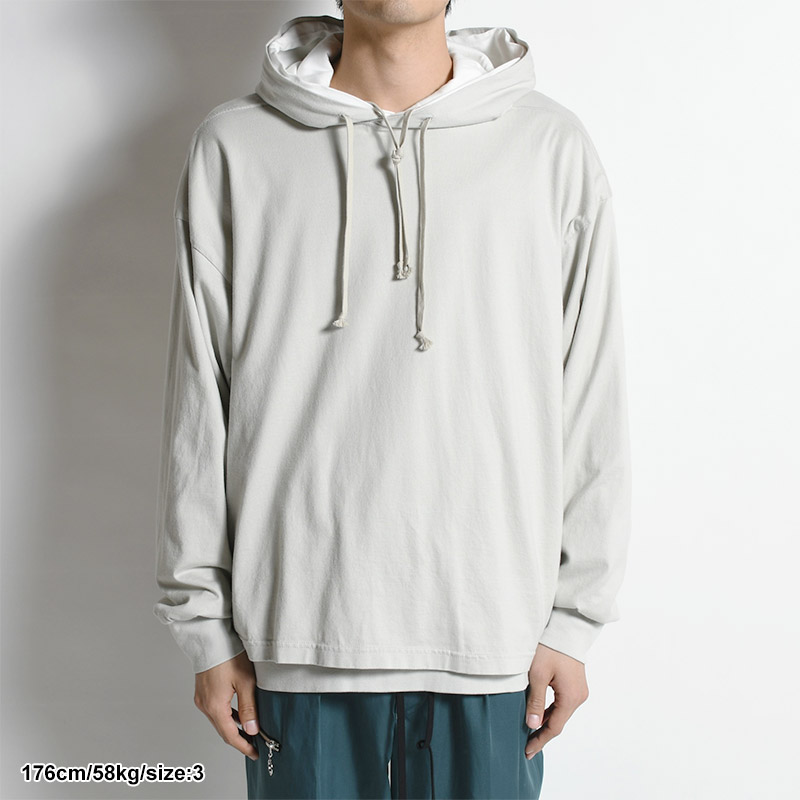ROSTER HOODIE LAY -CEMENT×WHITE-