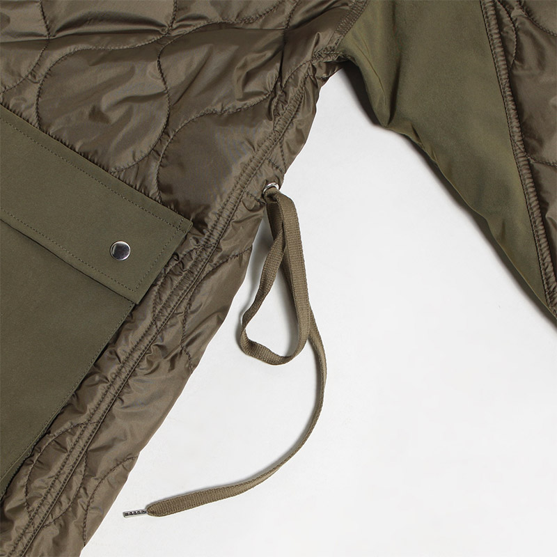 ABY PARKA REV QUILT -STONE GREY×TAUPE-