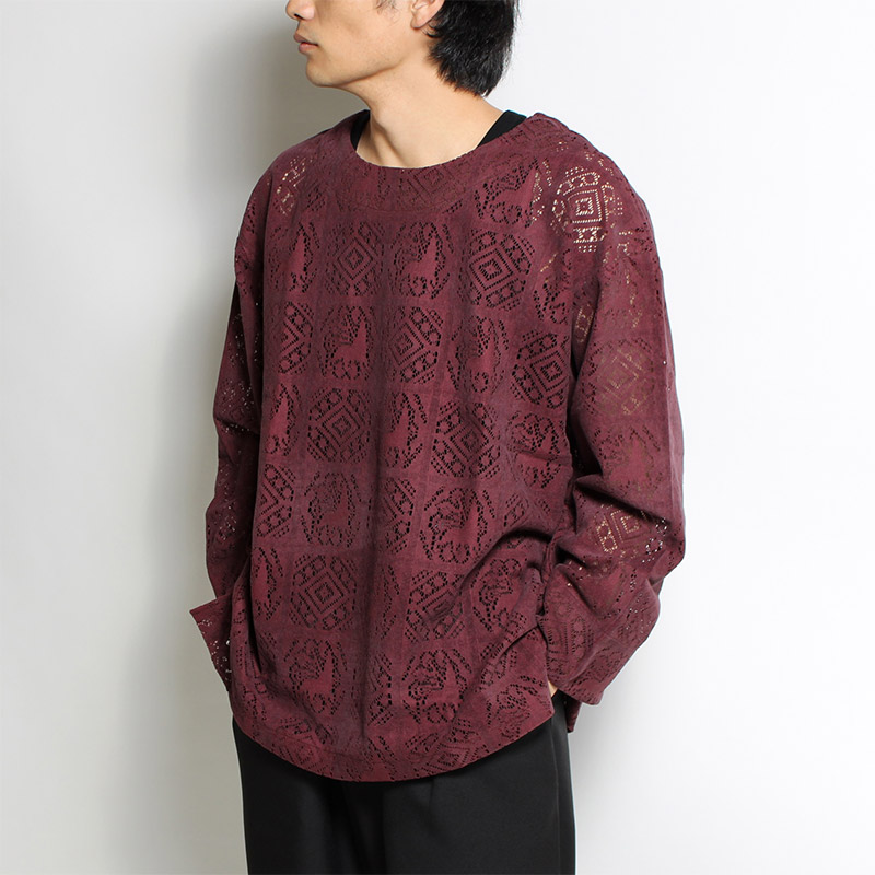 VELVET LACE SMOCK -DARKPURPLE- | IN ONLINE STORE