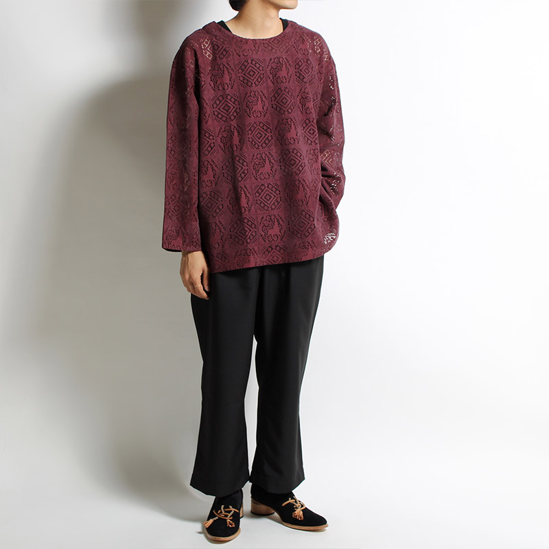 VELVET LACE SMOCK -DARKPURPLE- | IN ONLINE STORE