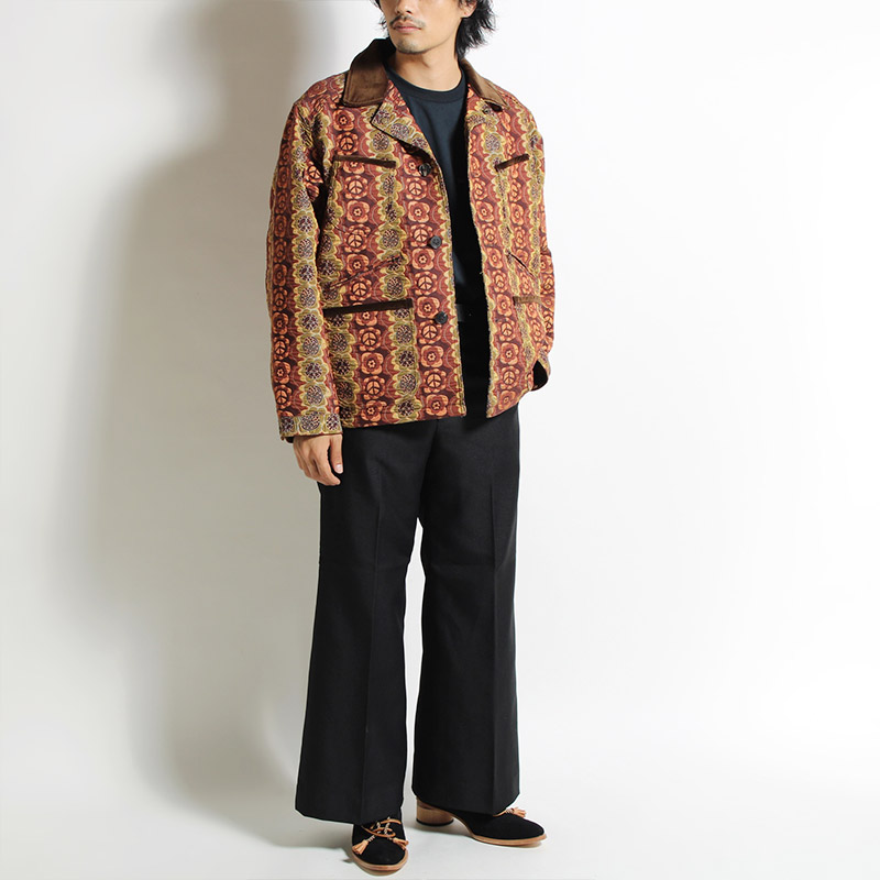 COVERALL "FLOWER&PEACE" -FLOWER&PEACE BROWN-