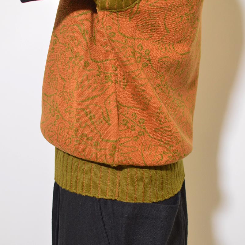 KNIT VEST "OLIVE BRANCH" -ORANGE-