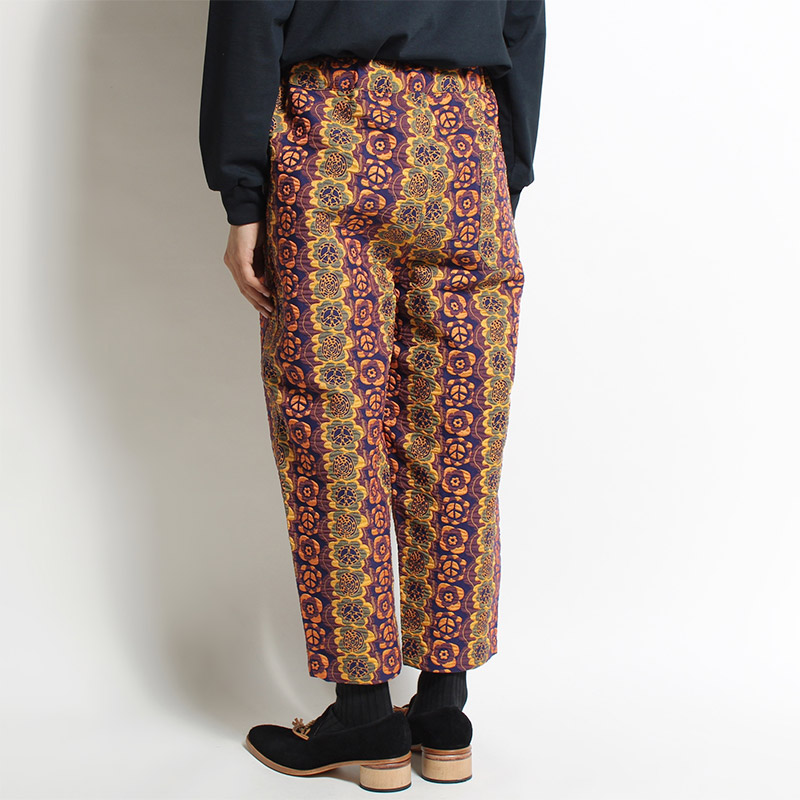 TAPERED EASY PANTS "FLOWER&PEACE" -FLOWER&PEACE NAVY-