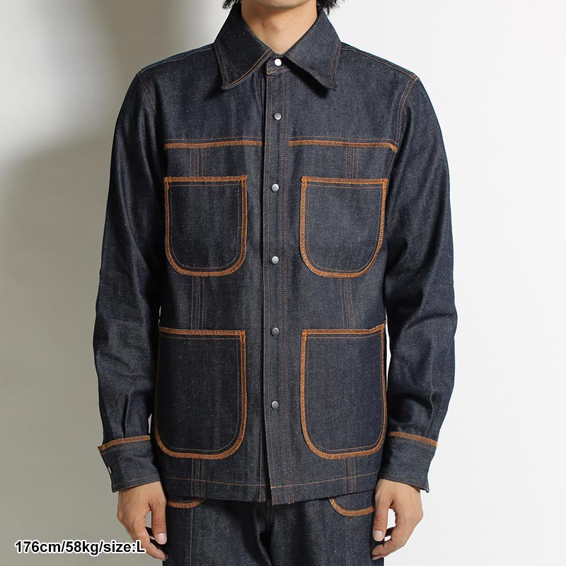 DENIM BUSH SHIRT "INSIDE OUT" -NAVY-