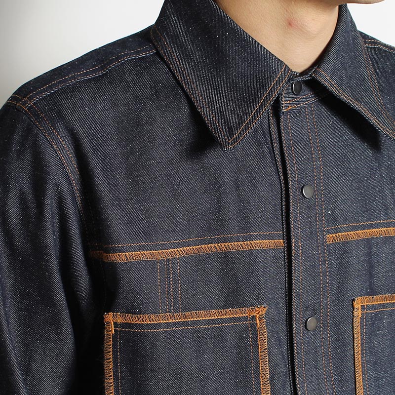 DENIM BUSH SHIRT "INSIDE OUT" -NAVY-