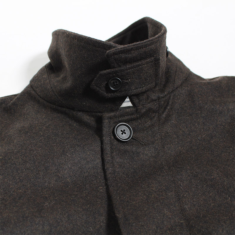 Wool Flannel Overcoat -BROWN-