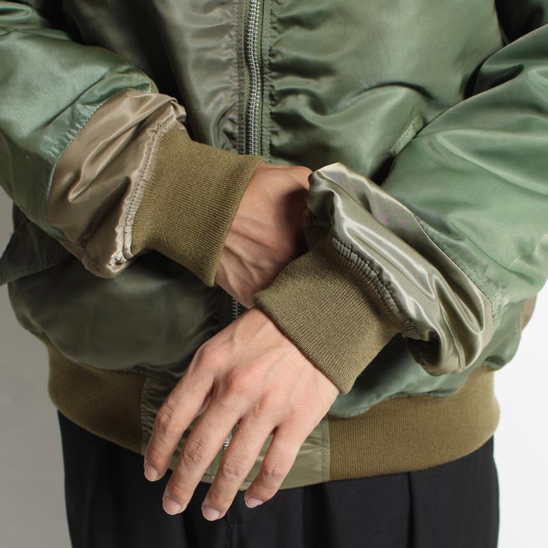 NY VINTAGE PATCH MA-1 JACKET -OLIVE A-