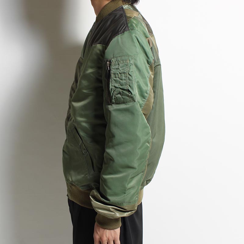 NY VINTAGE PATCH MA-1 JACKET -OLIVE A-