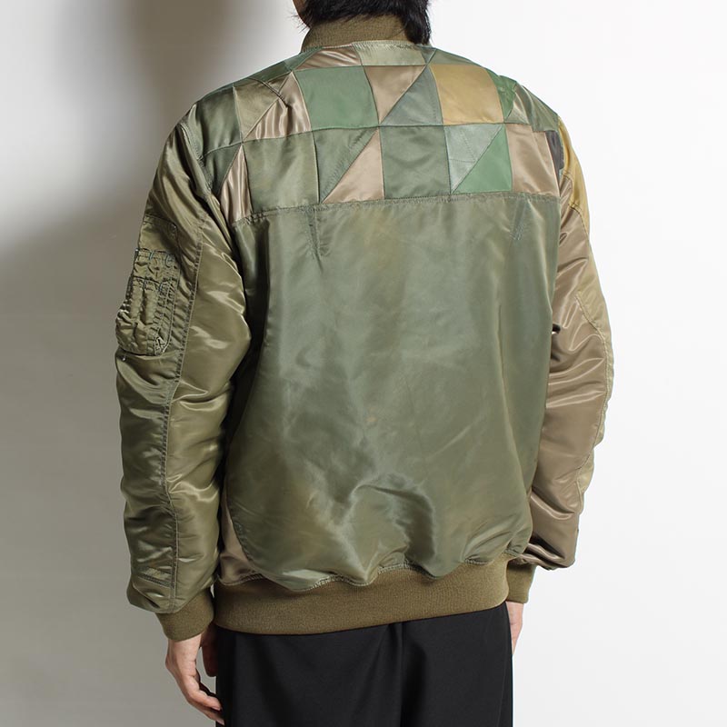 NY VINTAGE PATCH MA-1 JACKET -OLIVE B- | IN ONLINE STORE