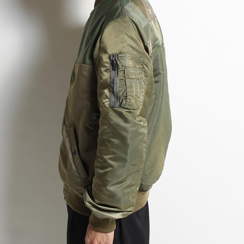 NY VINTAGE PATCH MA-1 JACKET -OLIVE B-