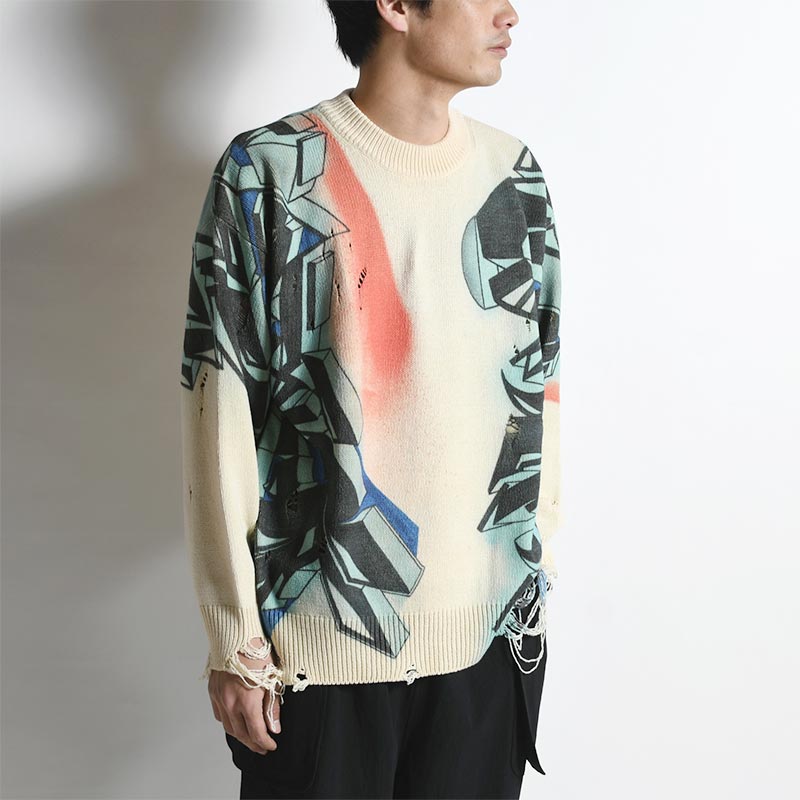 PIECE PRINTED KNIT PO -SUI BLUE- | IN ONLINE STORE