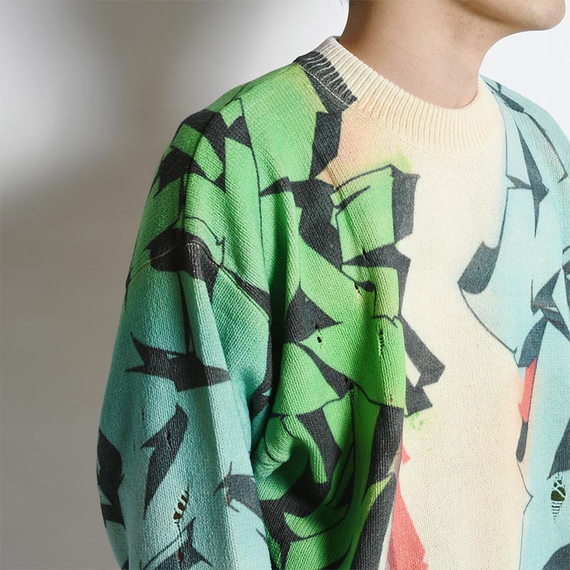 PIECE PRINTED KNIT PO -SUI GREEN-