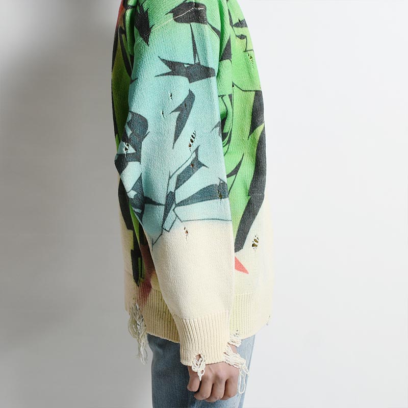 PIECE PRINTED KNIT PO -SUI GREEN-