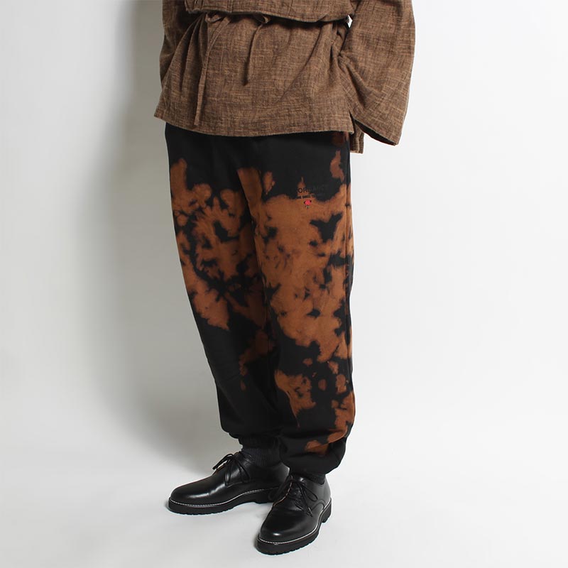 HAND DYEING SWEAT PANTS -BROWN-