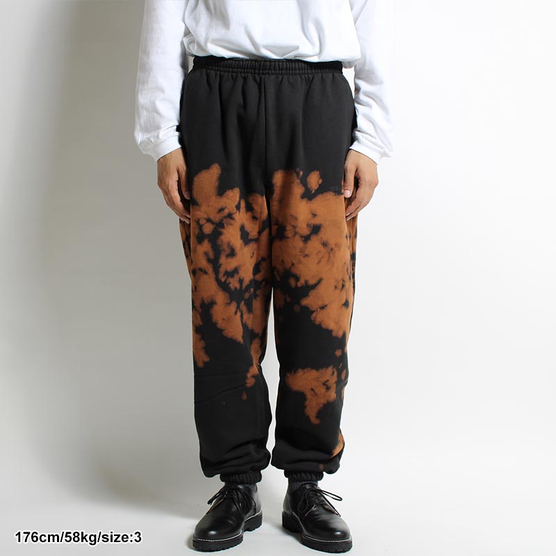 HAND DYEING SWEAT PANTS -BROWN-