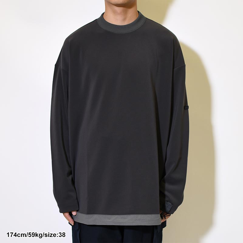 CREWNECK LONG SLEEVE -CHARCOAL- | IN ONLINE STORE