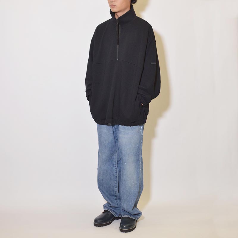 HALF ZIP BLOUSON -BLACK- | IN ONLINE STORE