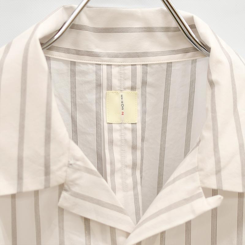 M.K STRIPE SHIRTS -BROWN STRIPE- | IN ONLINE STORE