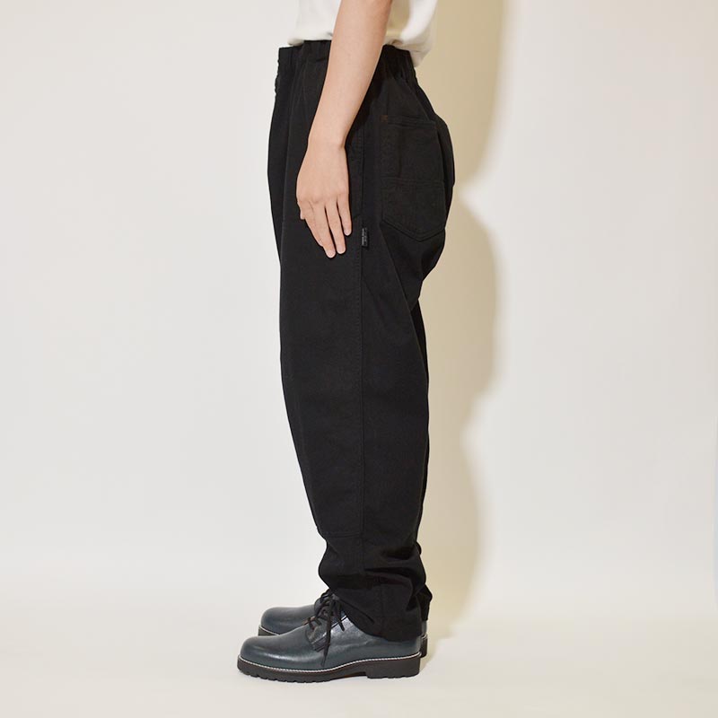 COTTON DRILL ELASTICATED WORK PANTS -BLACK- | IN ONLINE STORE