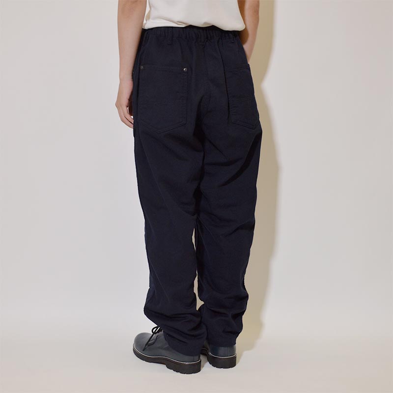 COTTON DRILL ELASTICATED WORK PANTS -NAVY- | IN ONLINE STORE