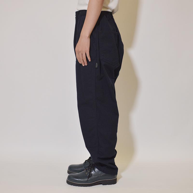 COTTON DRILL ELASTICATED WORK PANTS -NAVY-