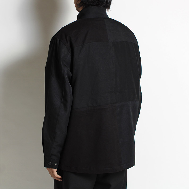 Tonal Patchwork Jacket -BLACK-