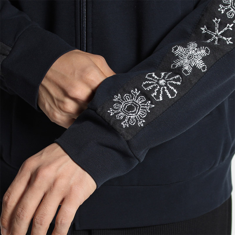 Track Jacket Snowflake embroidery -NAVY-