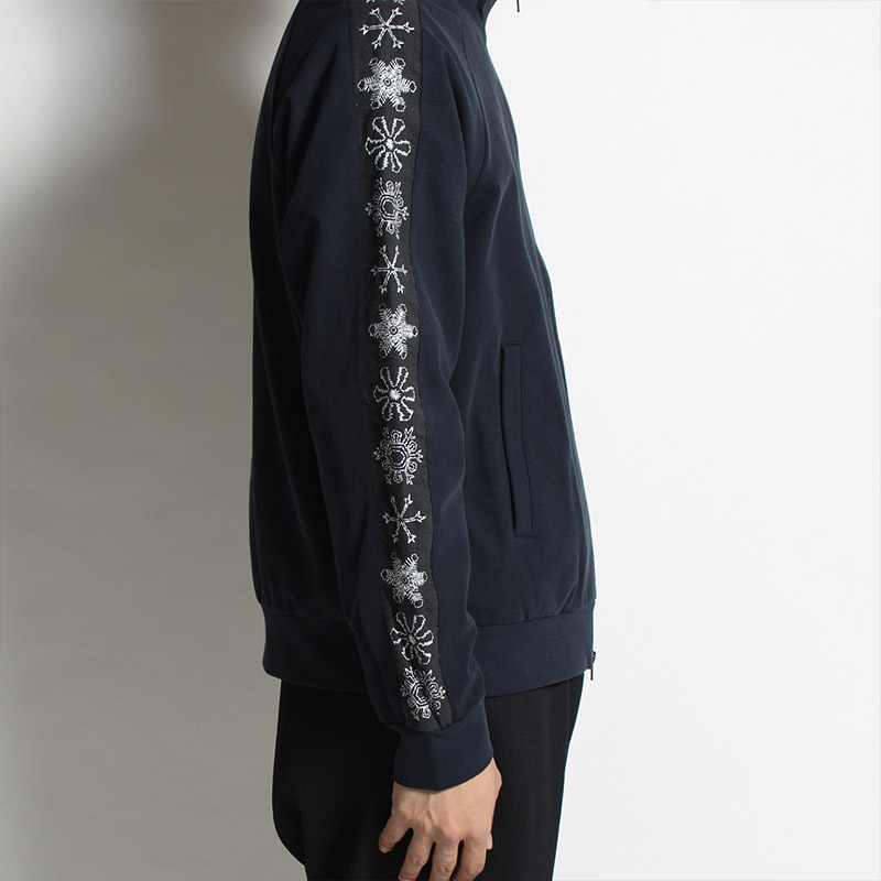 Track Jacket Snowflake embroidery -NAVY-