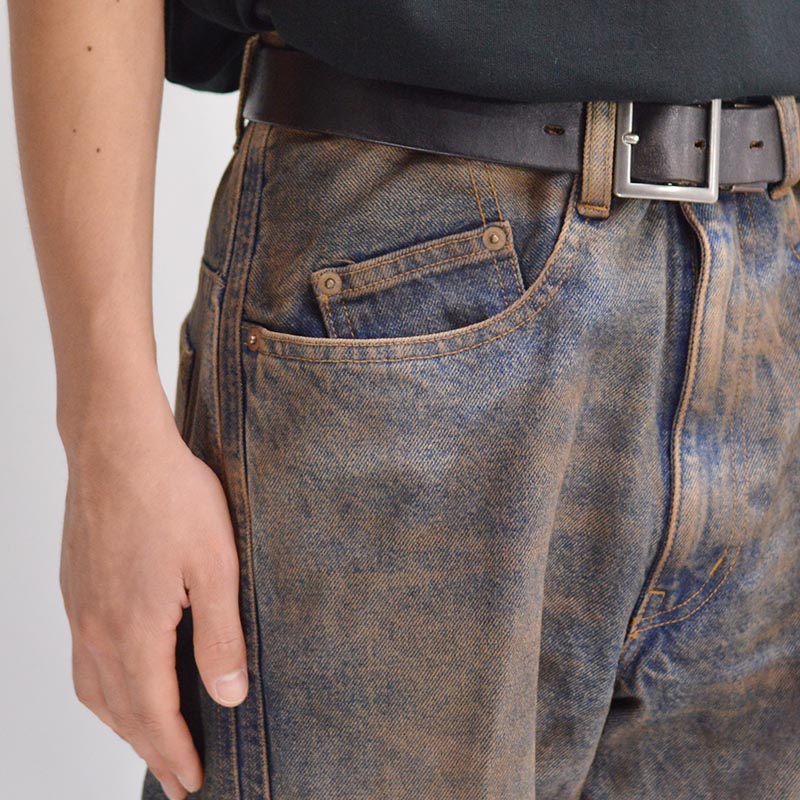3D TWISTED WIDE LEG JEANS -MUD FADED INDIGO- | IN ONLINE STORE