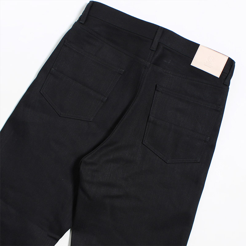 13.5oz Black Selvedge Denim Trousers Regular Fit Straight -BLACK-