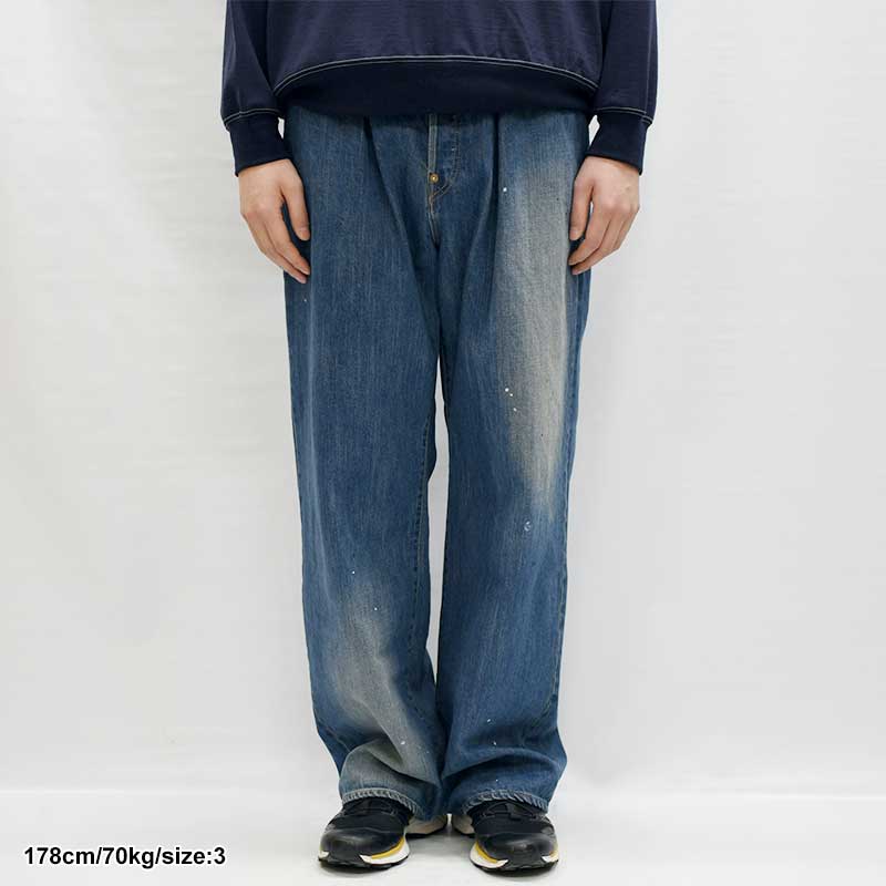 RIGHT HANDED DENIM PANTS -USED WASH-
