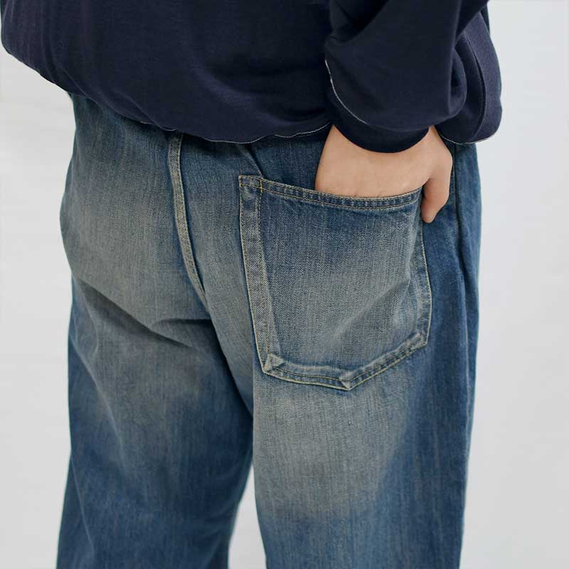 RIGHT HANDED DENIM PANTS -USED WASH- | IN ONLINE STORE