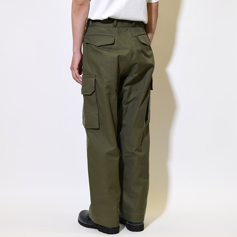 COTTON SERGE 47 PANTS -OLIVE- | IN ONLINE STORE