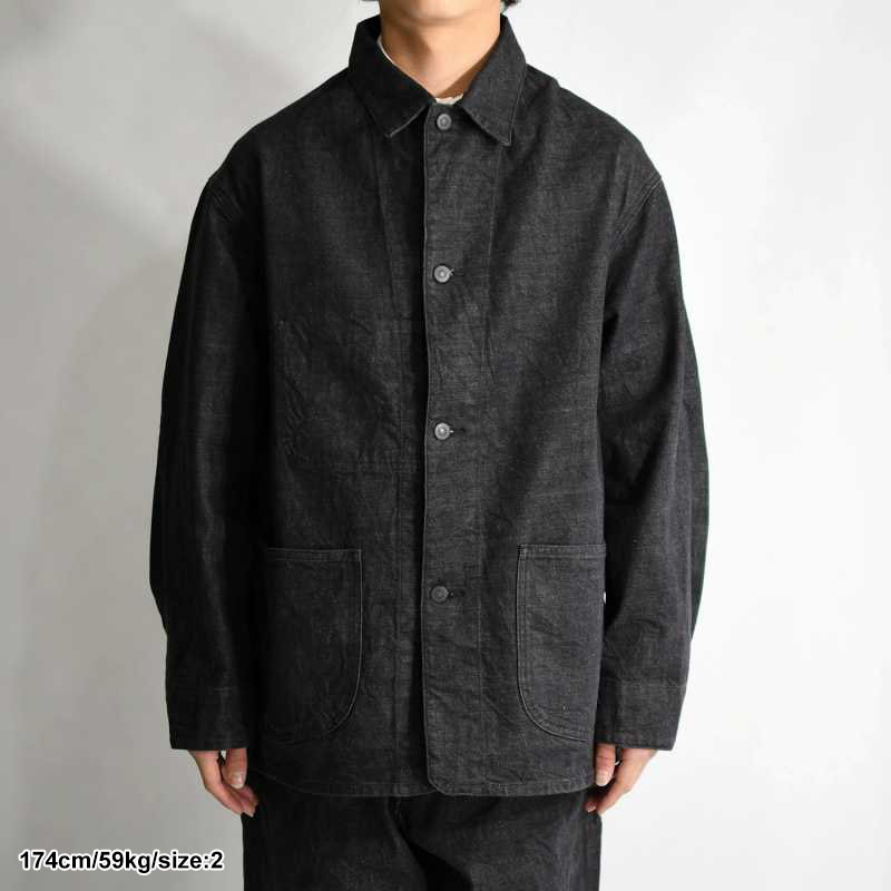 12.9oz Selvage Denim Coverall -BLACK-