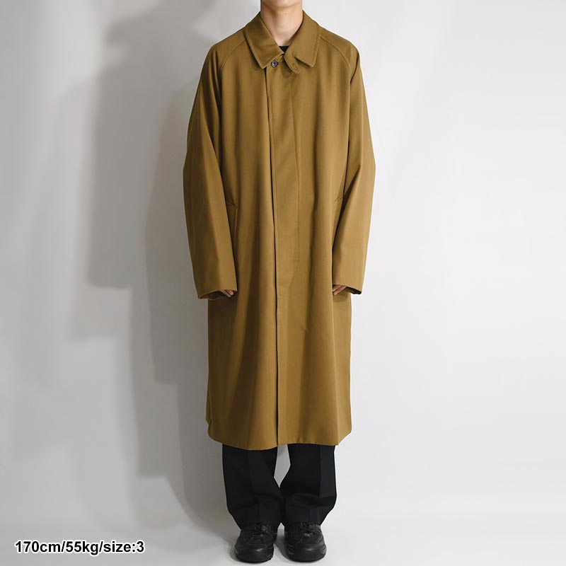 Wool Balmacaan Coat -BEIGE-