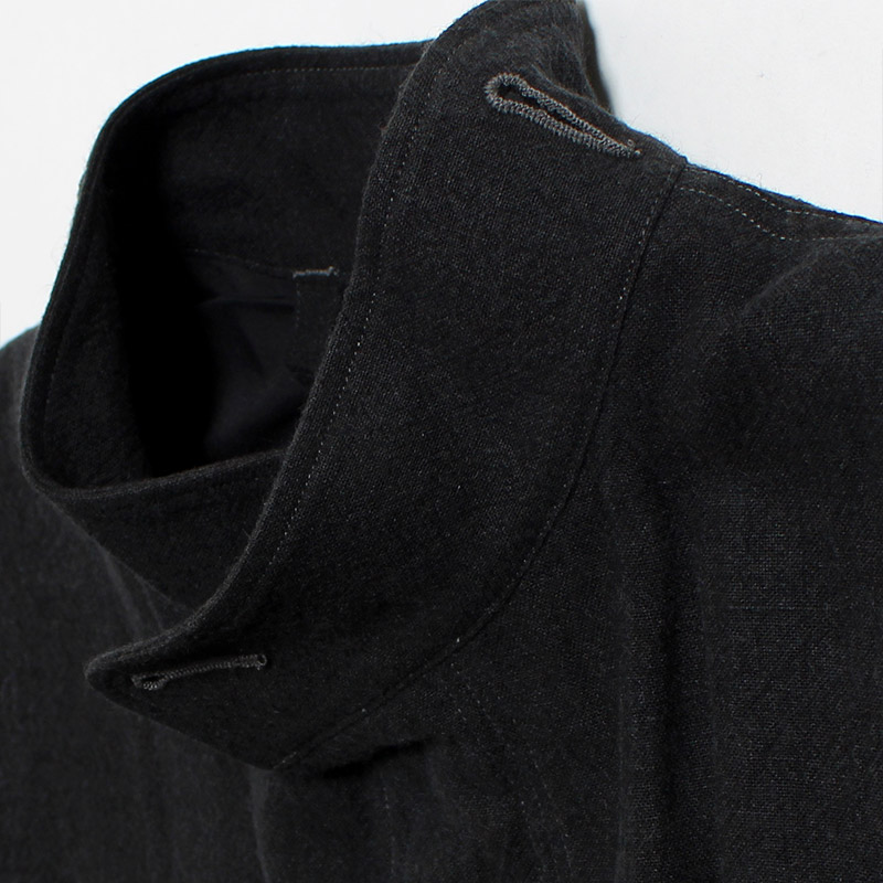 Ramie Wool 65 Coat -BLACK-