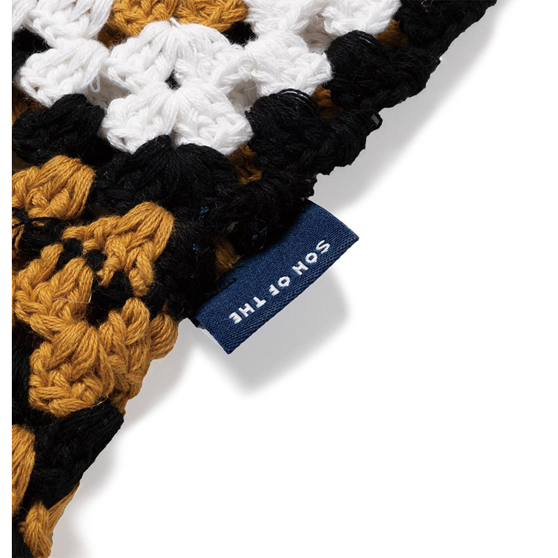 Big Flower Knit Hat -ORANGE-
